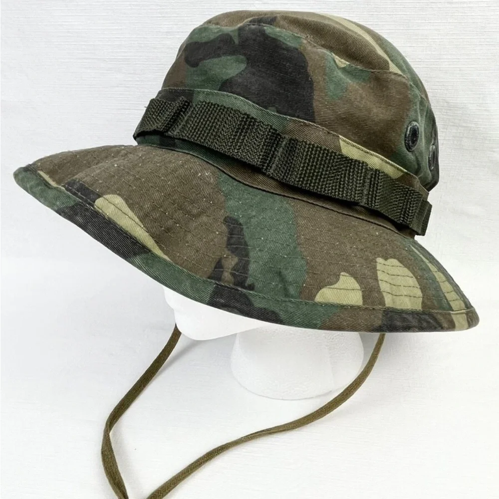 Military style brimmed camo hat Size 7 1/4